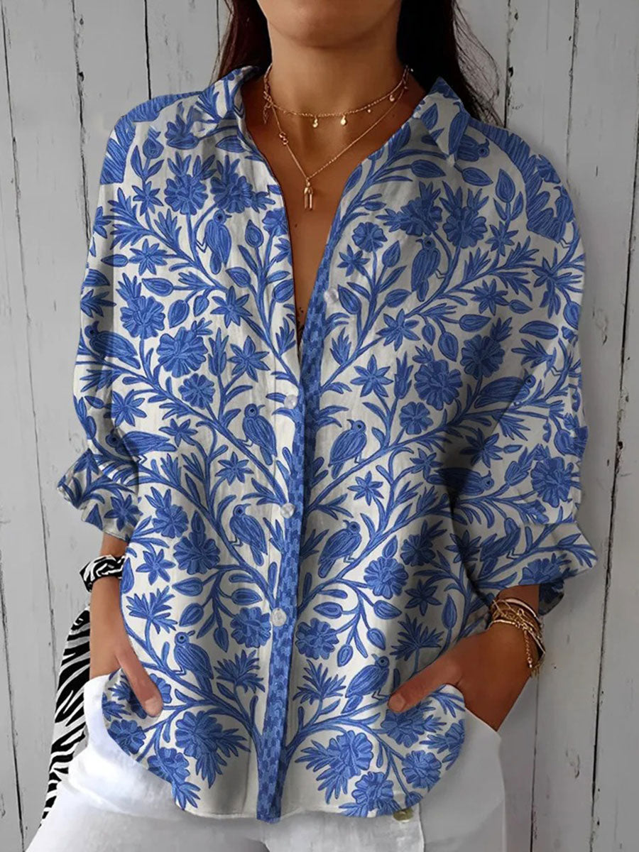 Valerie - Blue Garden Blouse